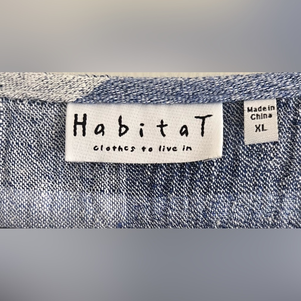 EUC HABITAT Denim Blue Plaid Top - Picture 6 of 8